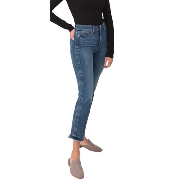 DL1961 Mara Ankle Alva High Rise Straight Jeans with Ankle Snaps Women's Size 26 - Picture 1 of 15